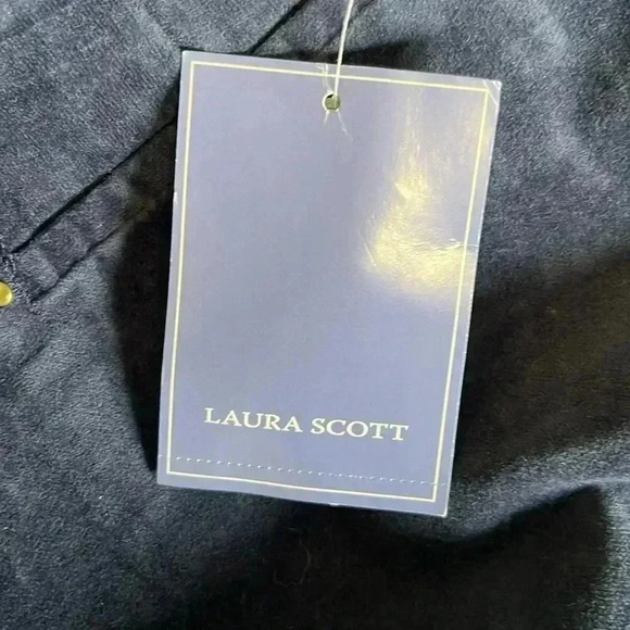 Laura Scott Missy Uncut Corduroy Pants Navy Blazer Y12 NWT Vintage - Picture 5 of 5
